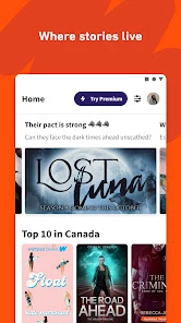 Wattpad screen 1